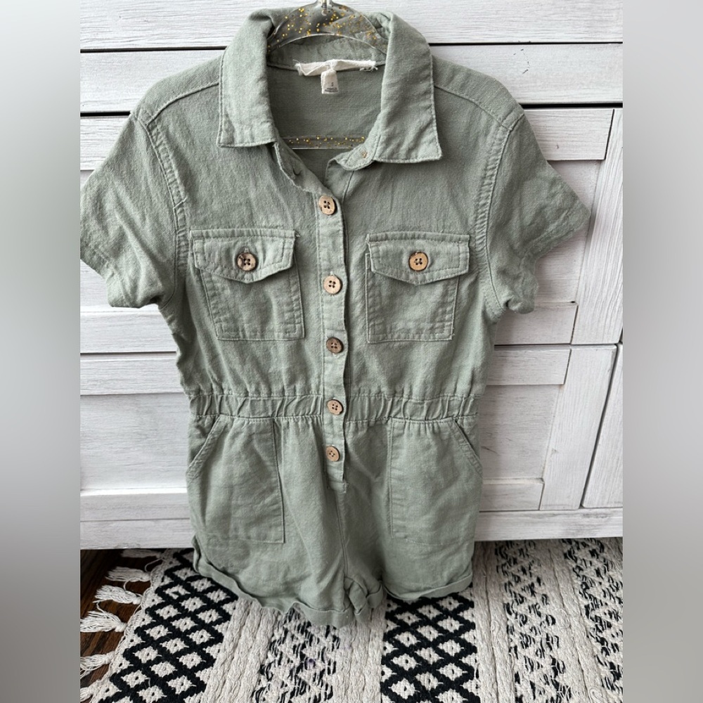 Jessica Simpson Army Green Romper Girl Size 5T